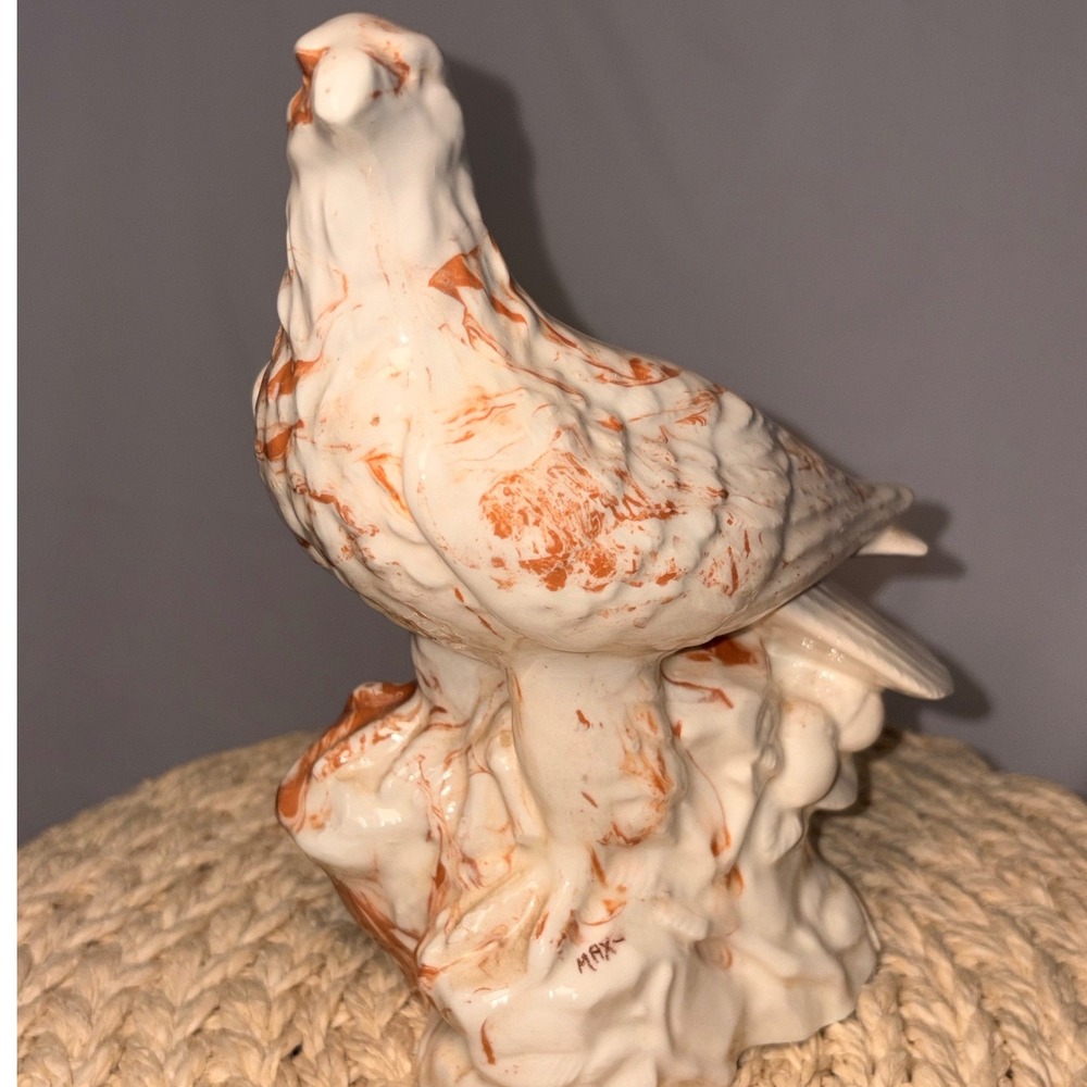 Vintage Tennessee Clay Marble Swirl Quail Bird Figurine Cottagecore Decor